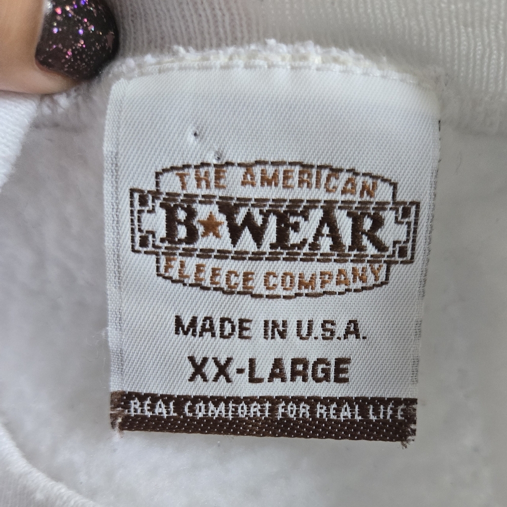 BWear 90s USA Embroidered Eagle America Patriot White Sweatshirt Size 2XL - Picture 9 of 16